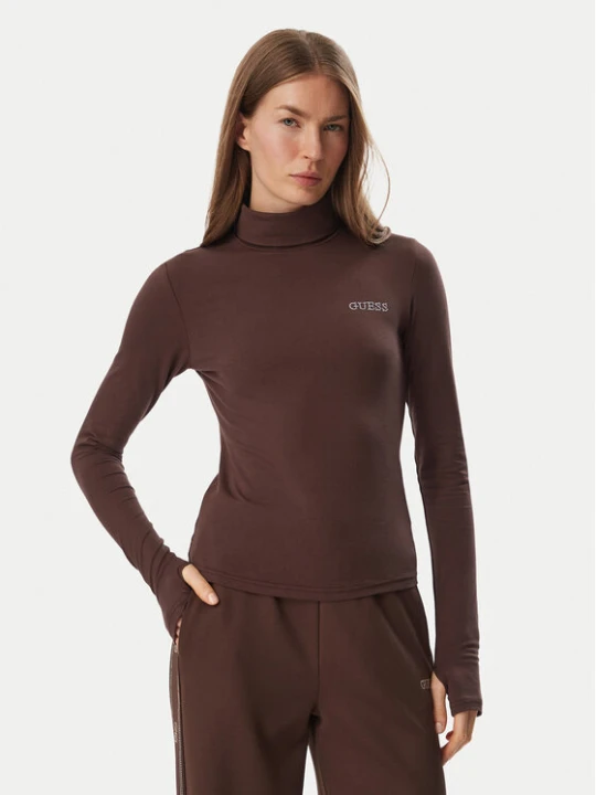 Zdjęcie produktu Guess Bluzka V6BP11 K6907 Brązowy ciemny Slim Fit