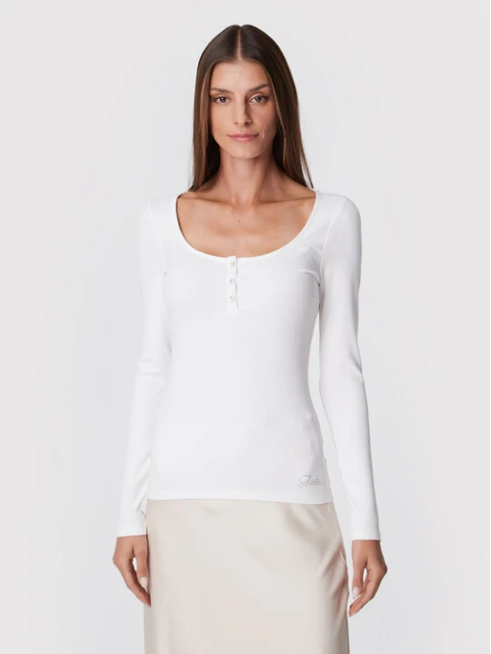 Zdjęcie produktu Guess Bluzka W2YP46 KBCO2 Biały Slim Fit