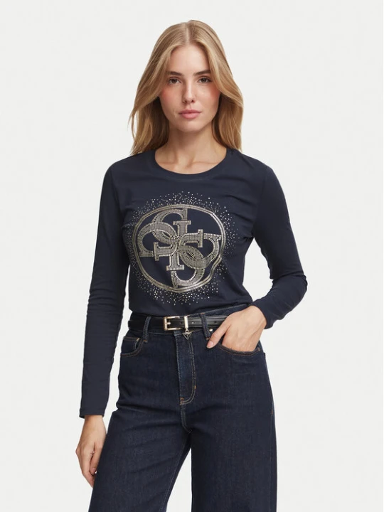 Zdjęcie produktu Guess Bluzka W6BI58 K7388 Granatowy Slim Fit
