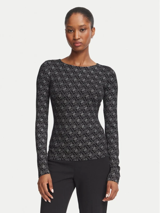 Zdjęcie produktu Guess Bluzka W6BP26 K6284 Czarny Slim Fit