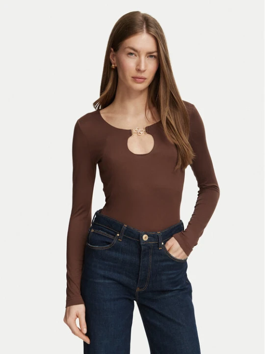 Zdjęcie produktu Guess Bluzka W6BP27 K6288 Brązowy Slim Fit