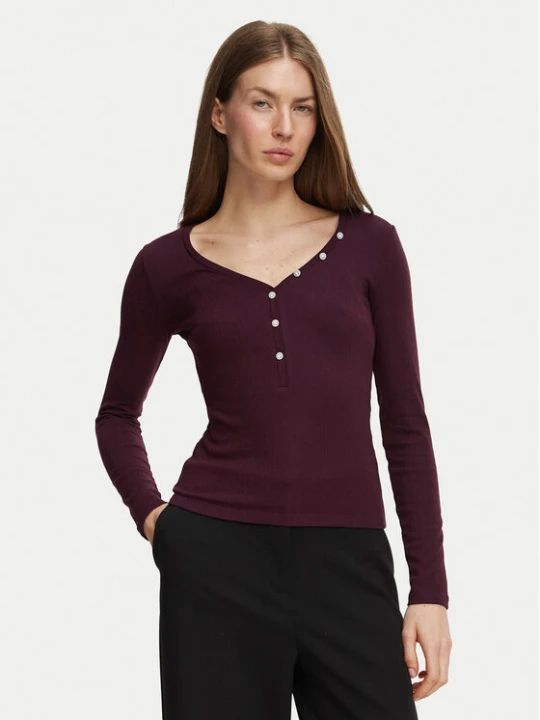 Zdjęcie produktu Guess Bluzka W6BP32 K6401 Bordowy Regular Fit