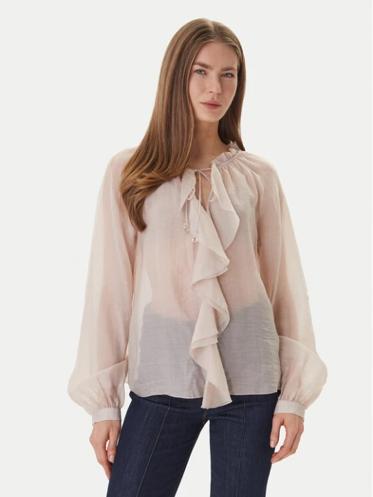 Zdjęcie produktu Guess Bluzka W6GH28 W1844 Beżowy Regular Fit