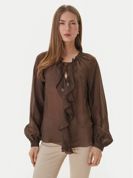 Zdjęcie produktu Guess Bluzka W6GH28 W1844 Brązowy Regular Fit