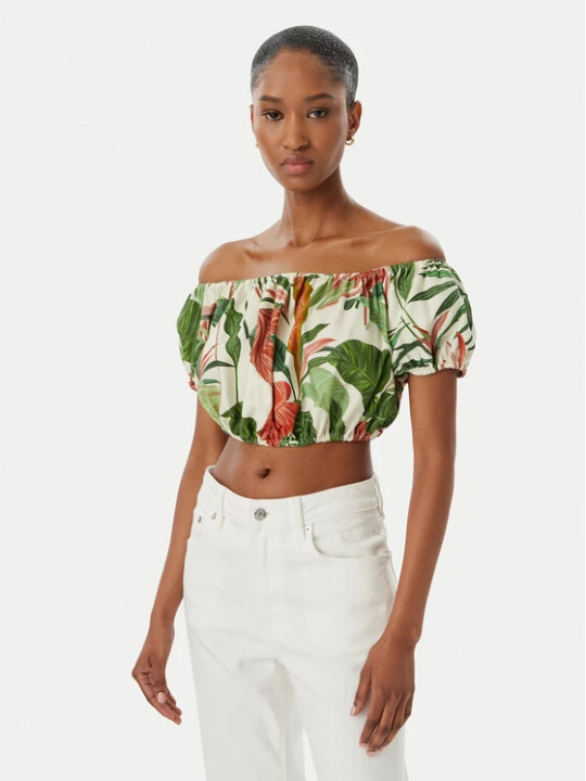 Zdjęcie produktu Guess Bluzka W6GHA1 W2447 Zielony Regular Fit