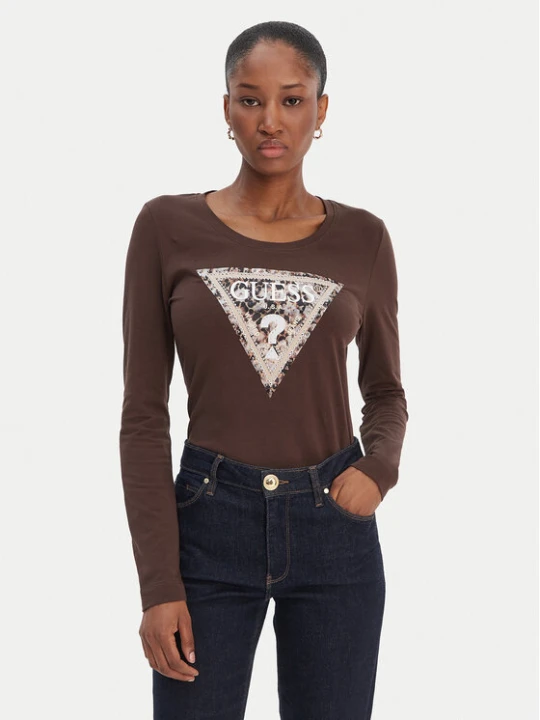 Zdjęcie produktu Guess Bluzka W6RI33 J1314 Brązowy Regular Fit