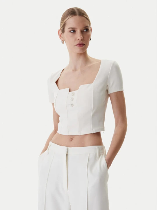 Zdjęcie produktu Guess Bluzka W6RP08 KCBO2 Écru Classic Fit Kremowy