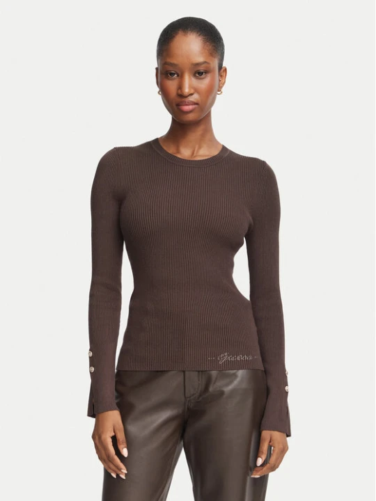 Zdjęcie produktu Guess Bluzka W6YR09 Z0948 Brązowy ciemny Slim Fit