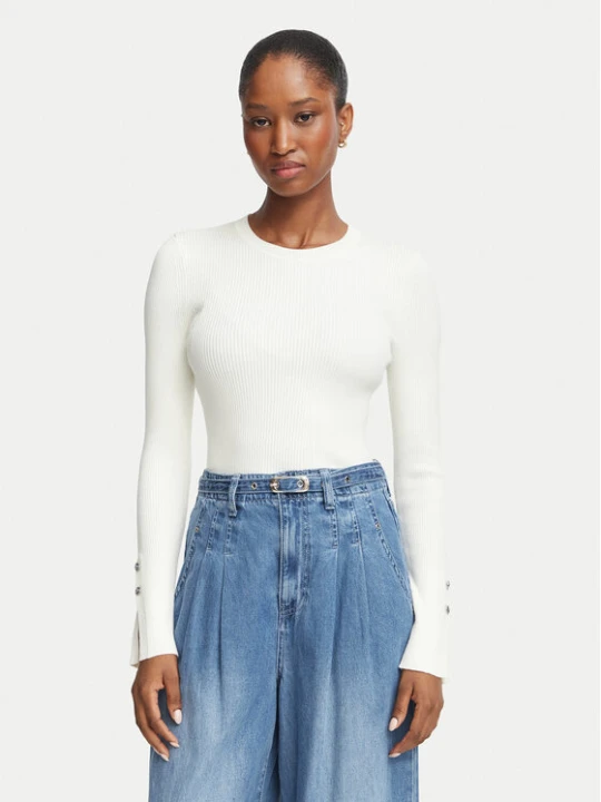 Zdjęcie produktu Guess Bluzka W6YR09 Z0948 Kremowy Slim Fit