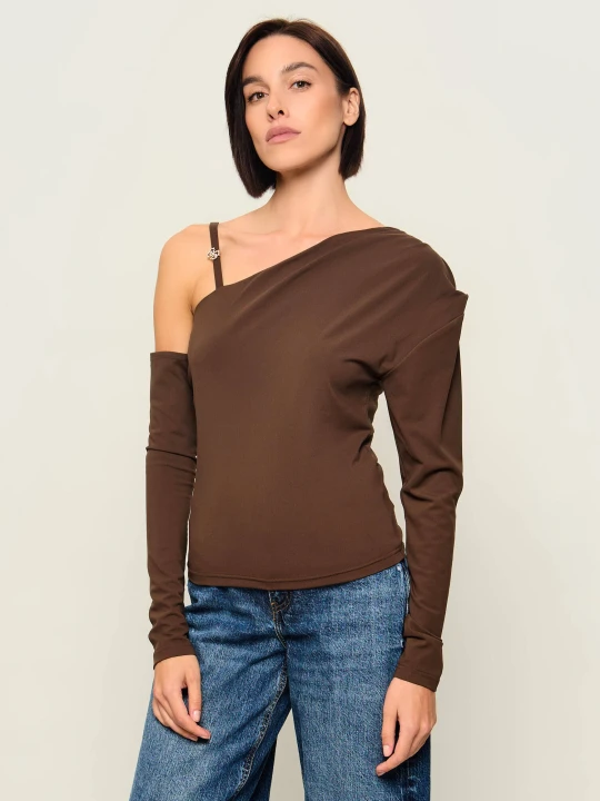 Zdjęcie produktu GUESS Bluzka Zanita | Slim Fit brązowy