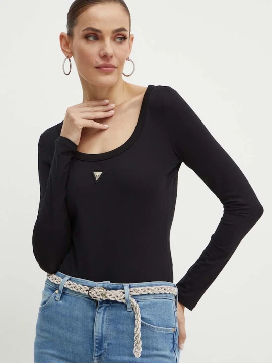 Zdjęcie produktu Guess body damskie bawełniane z elastanem COLETTE czarny