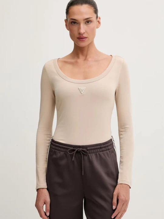 Zdjęcie produktu Guess body damskie bawełniane z elastanem COLETTE beżowy