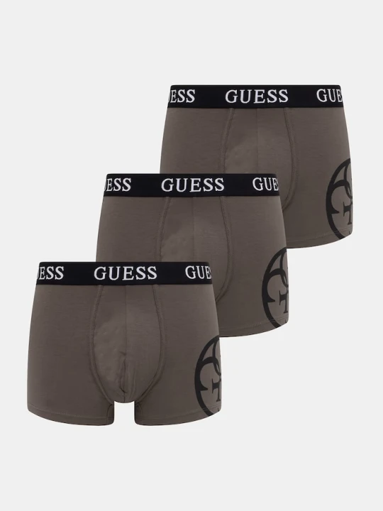 Zdjęcie produktu Guess bokserki męskie bawełniane z elastanem PLACED 3-pack zielony