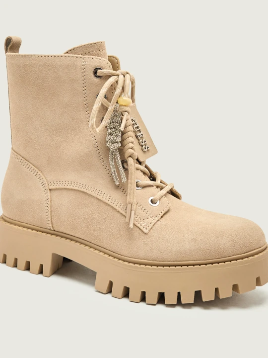 Zdjęcie produktu Guess Botki Fizzle | zamsz beżowy