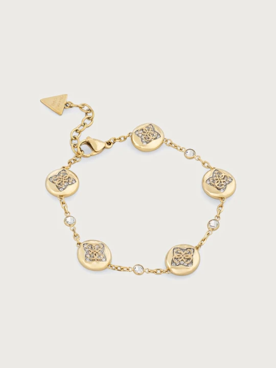 Zdjęcie produktu Guess bransoletka damska ze stali nierdzewnej SPINNING BLOOM złoty