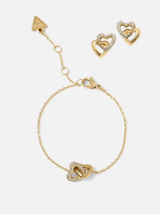 Zdjęcie produktu Guess bransoletka i kolczyki BELOVED złoty