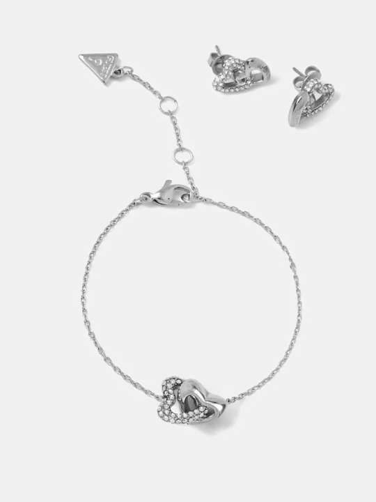 Zdjęcie produktu Guess bransoletka i kolczyki BELOVED srebrny