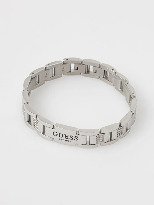 Zdjęcie produktu Guess bransoletka męska ze stali nierdzewnej z kryształem srebrny