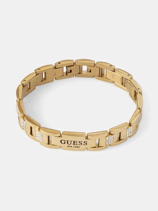 Zdjęcie produktu Guess bransoletka męska ze stali nierdzewnej z kryształem złoty