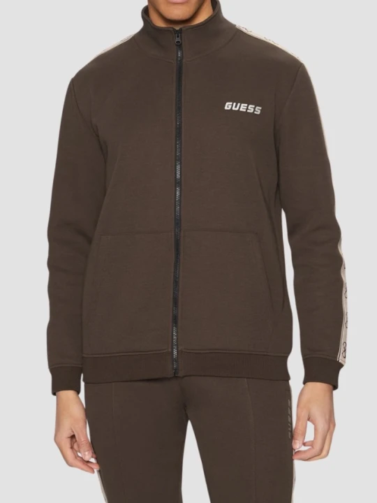 Zdjęcie produktu GUESS Brązowa męska rozpinana bluza z lampasami Mickey, Rozmiar L