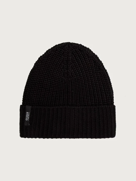 Zdjęcie produktu Guess czapka beanie męska z wełną czarny