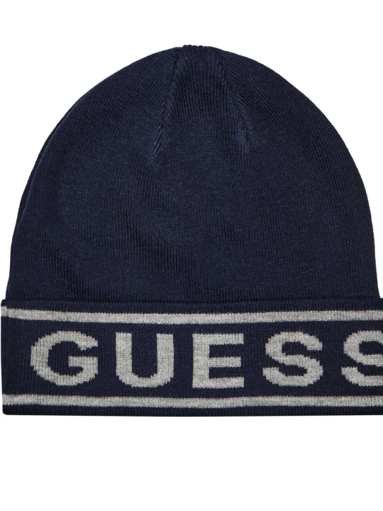 Zdjęcie produktu GUESS Czapka | z dodatkiem jedwabiu granatowy