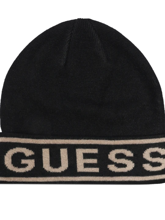 Zdjęcie produktu GUESS Czapka | z dodatkiem jedwabiu czarny