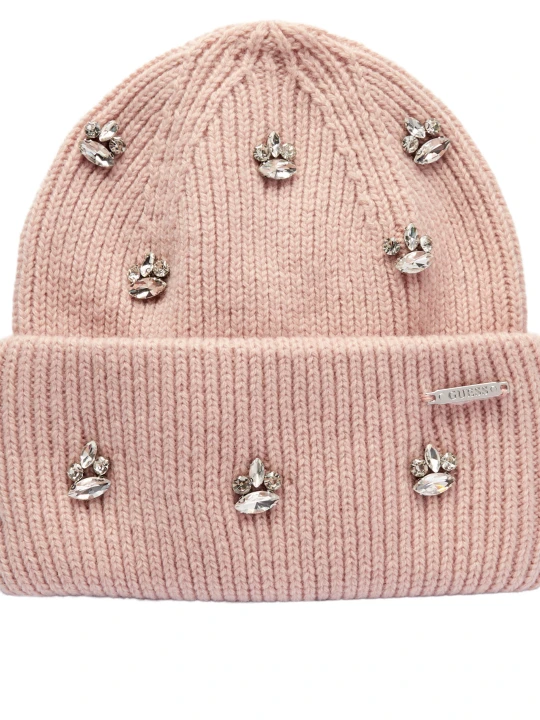Zdjęcie produktu Guess Czapka | z dodatkiem wełny pudrowy róż