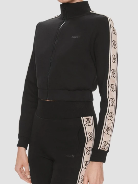 Zdjęcie produktu GUESS Czarna rozpinana bluza damska z lampasami New Britney, Rozmiar S