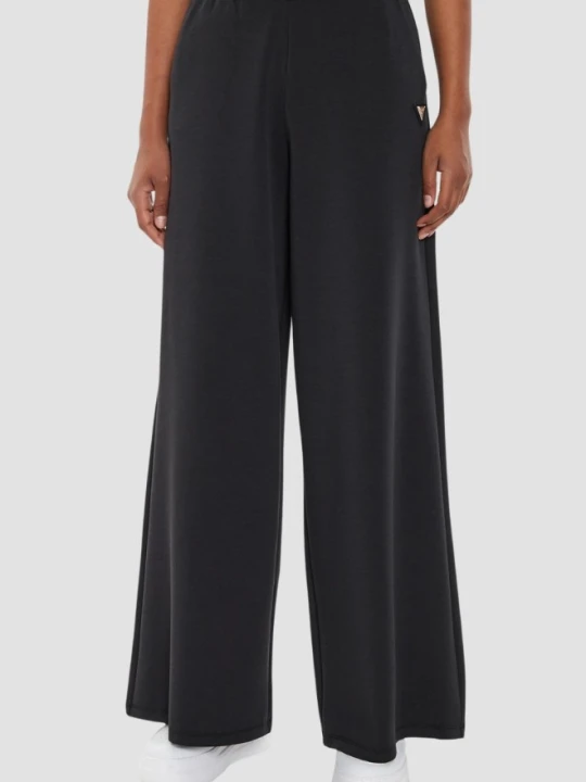 Zdjęcie produktu GUESS Czarne damskie spodnie dresowe Olympe Wide Leg, Rozmiar XS
