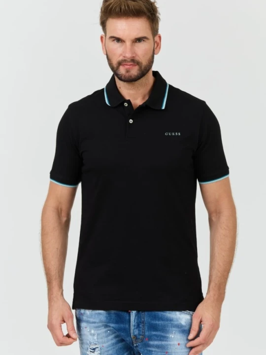 Zdjęcie produktu GUESS Czarne męskie polo Lyle, Rozmiar XXL