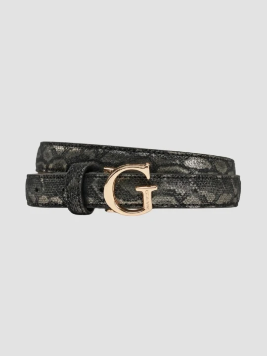 Zdjęcie produktu GUESS Czarny damski pasek z printem węża Adj Belt H30, Rozmiar S