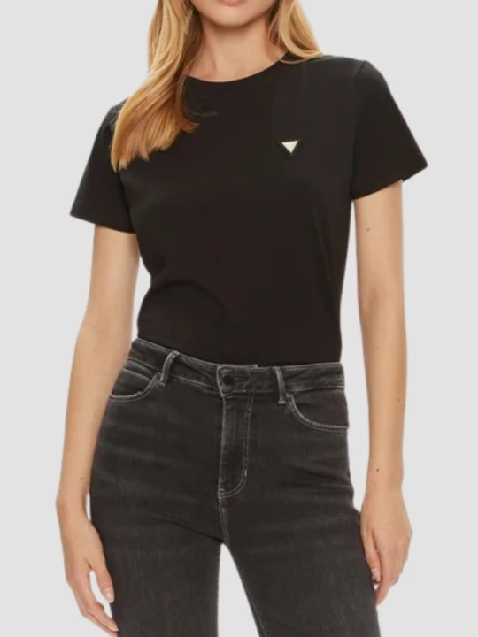 Zdjęcie produktu GUESS Czarny damski t-shirt na krótki rękaw Colette, Rozmiar M