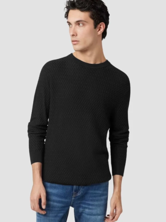 Zdjęcie produktu GUESS Czarny sweter męski Davin Cn Ls, Rozmiar M