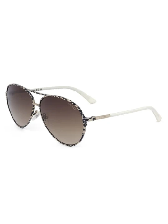 Zdjęcie produktu Guess Damskie okulary przeciwsłoneczne w kolorze beżowo-czarno-jasnobrązowym rozmiar: 60