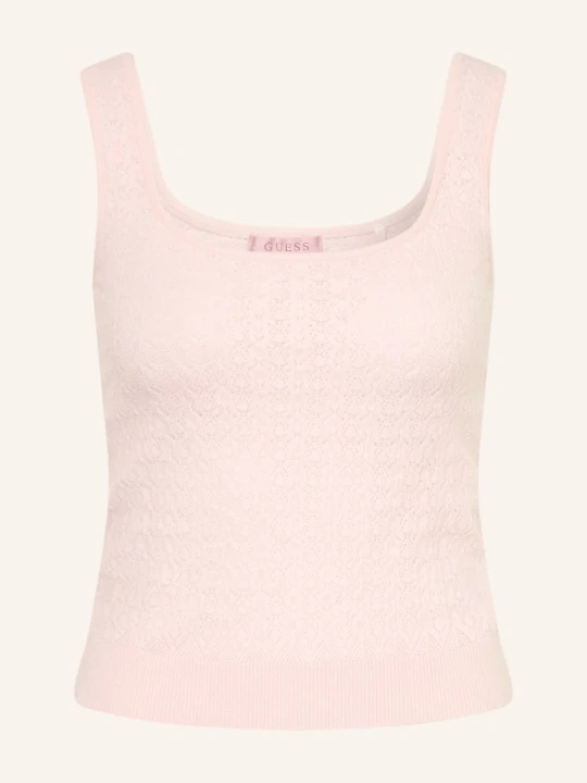 Zdjęcie produktu Guess Dzianinowy Top Nina rosa JASNORÓŻOWY