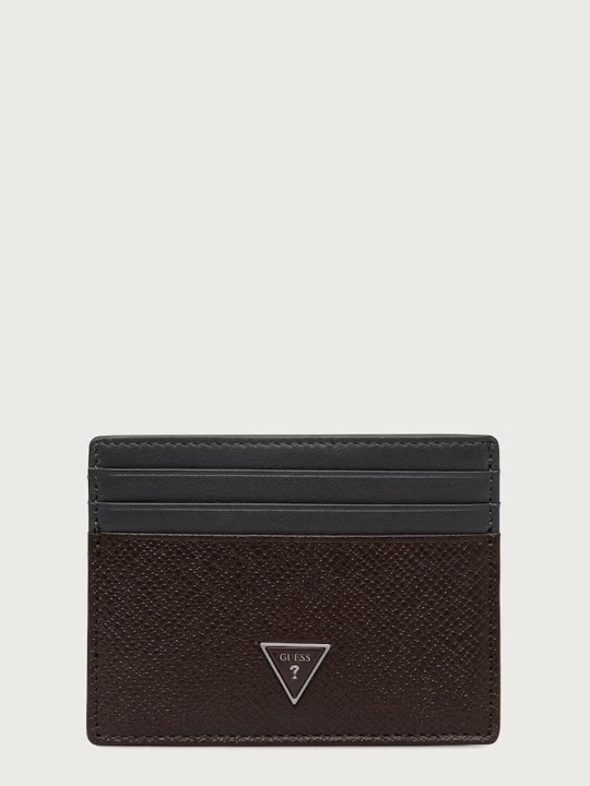 Zdjęcie produktu Guess etui na karty męskie skórzane MILANO brązowy