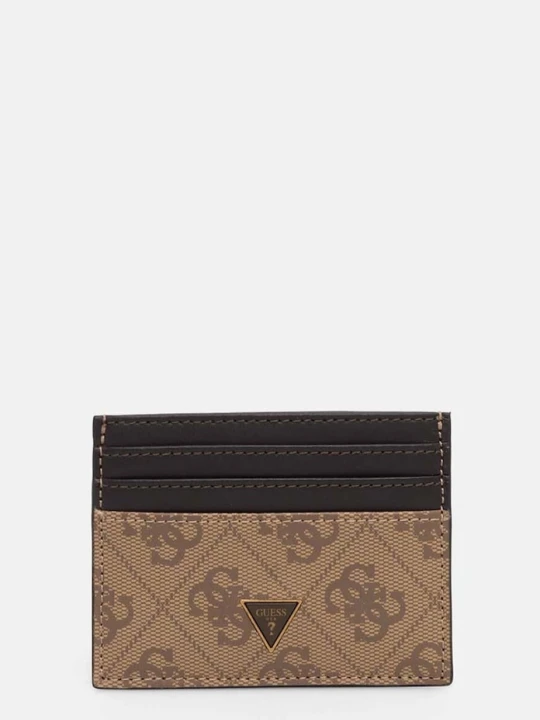 Zdjęcie produktu Guess etui na karty skórzane MITO beżowy