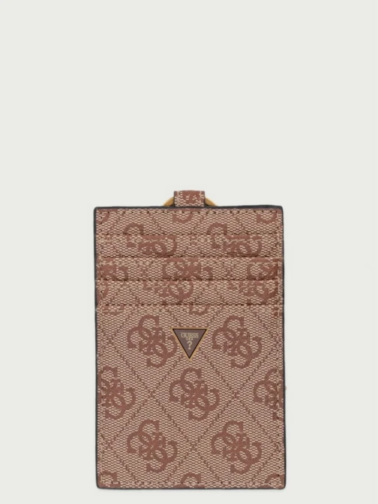Zdjęcie produktu Guess etui na karty z imitacji skóry MILANO beżowy