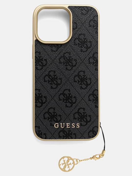 Zdjęcie produktu Guess etui na telefon z imitacji skóry iPhone 16 Pro Max granatowy