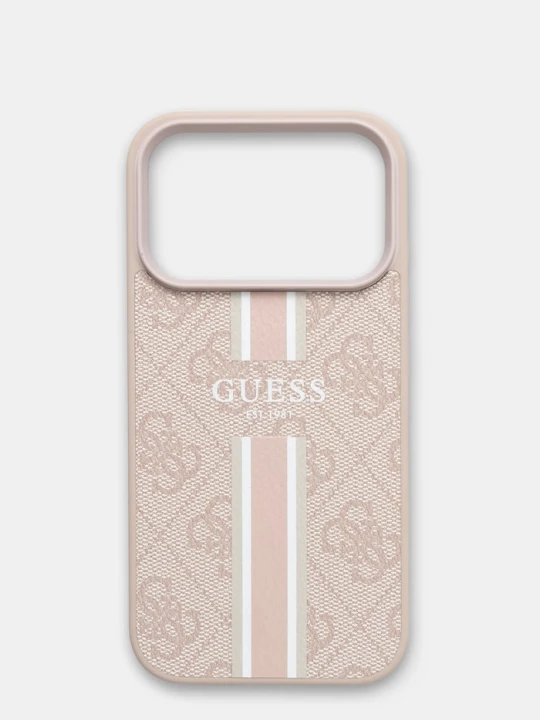 Zdjęcie produktu Guess etui na telefon z imitacji skóry iPhone 17 Pro różowy