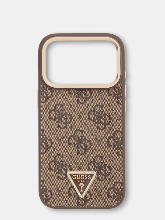 Zdjęcie produktu Guess etui na telefon z imitacji skóry iPhone 17 Pro brązowy