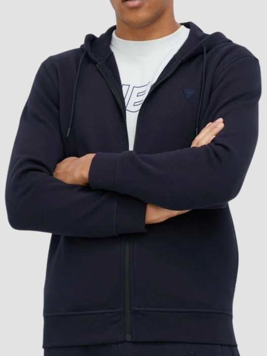 Zdjęcie produktu GUESS Granatowa bluza męska rozpinana Aldwin, Rozmiar XXL Niebieski