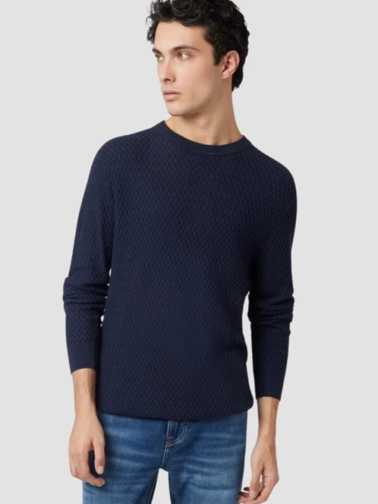Zdjęcie produktu GUESS Granatowy sweter męski Davin Cn Ls, Rozmiar XXL Niebieski