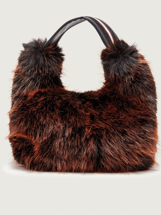 Zdjęcie produktu GUESS Hobo KATIA | shearling brązowy