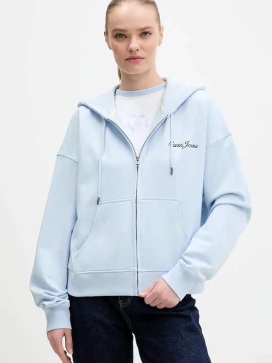Zdjęcie produktu Guess Jeans bluza bawełniana niebieski