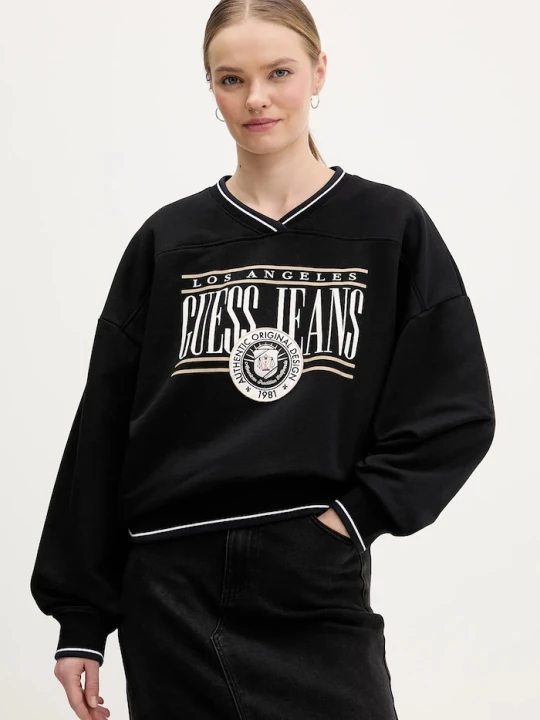 Zdjęcie produktu Guess Jeans bluza bawełniana czarny