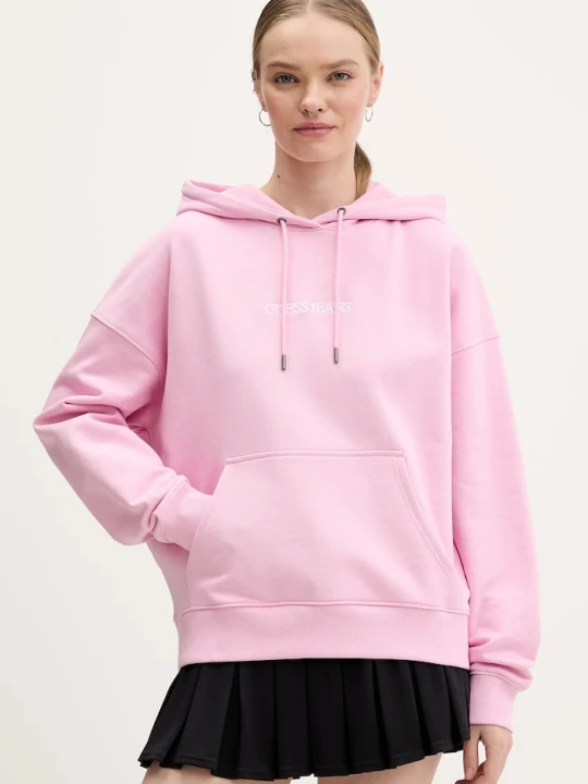 Zdjęcie produktu Guess Jeans bluza bawełniana różowy
