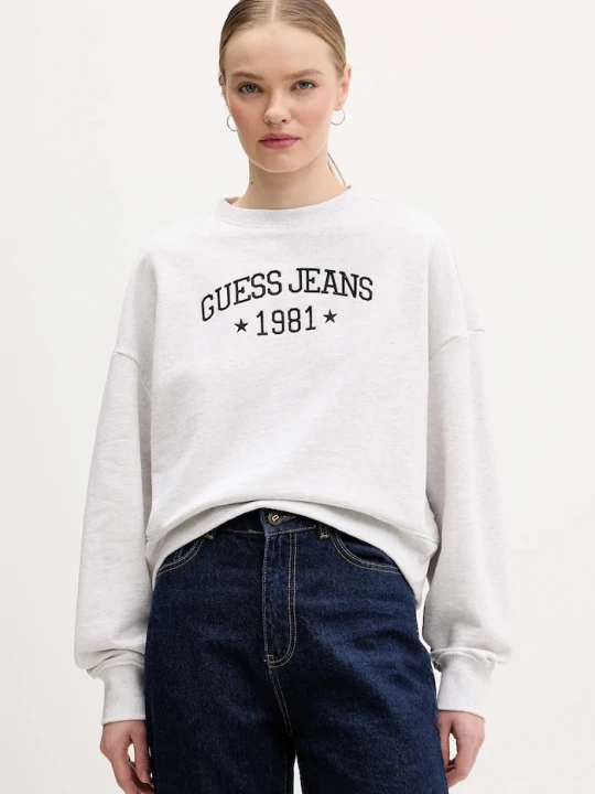 Zdjęcie produktu Guess Jeans bluza bawełniana szary