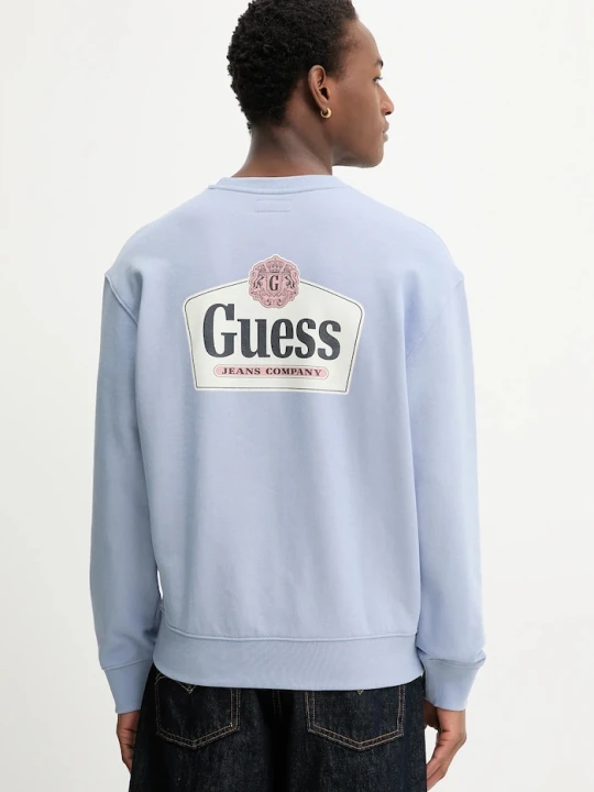 Zdjęcie produktu Guess Jeans bluza bawełniana niebieski